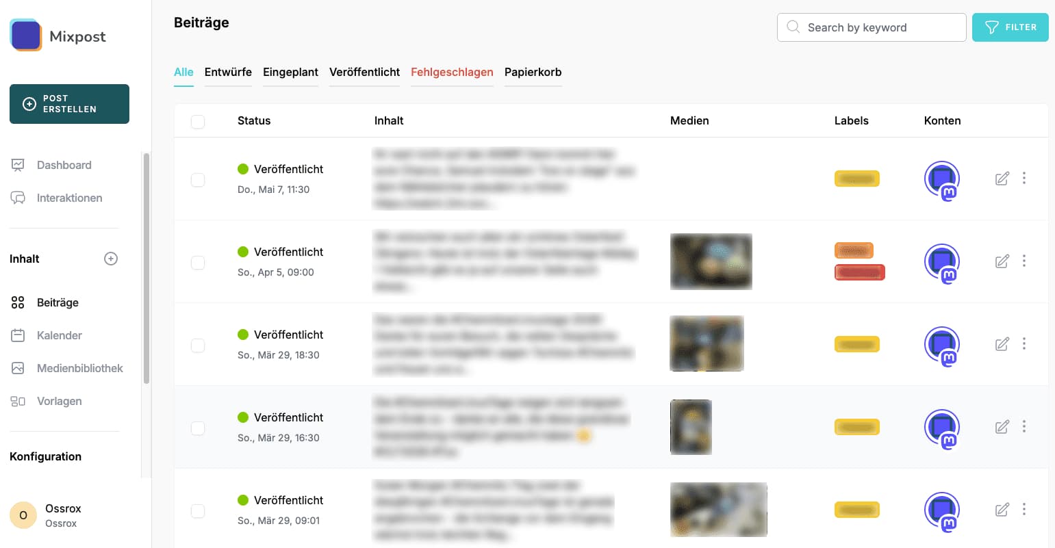 Mixpost - Übersicht