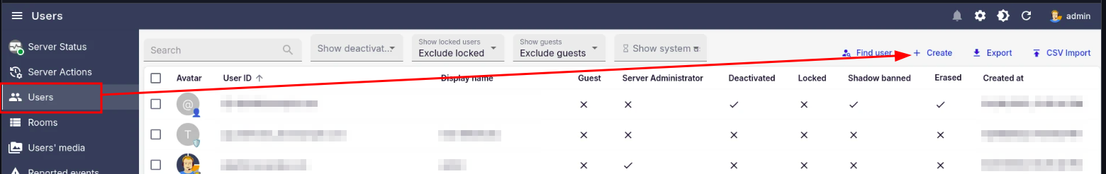 Creating a user in Ketesa